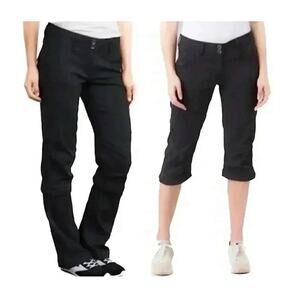 PrAna Halle Convertible Hiking Pants In Black Womens 4 Nylon Stretch *EUC